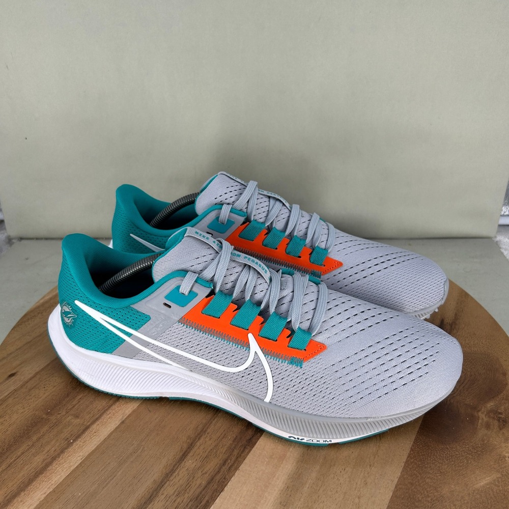 Nike Air Zoom Pegasus 38 NFL Miami Dolphins Grey Teal DJ0823-001 Mens 11.5
